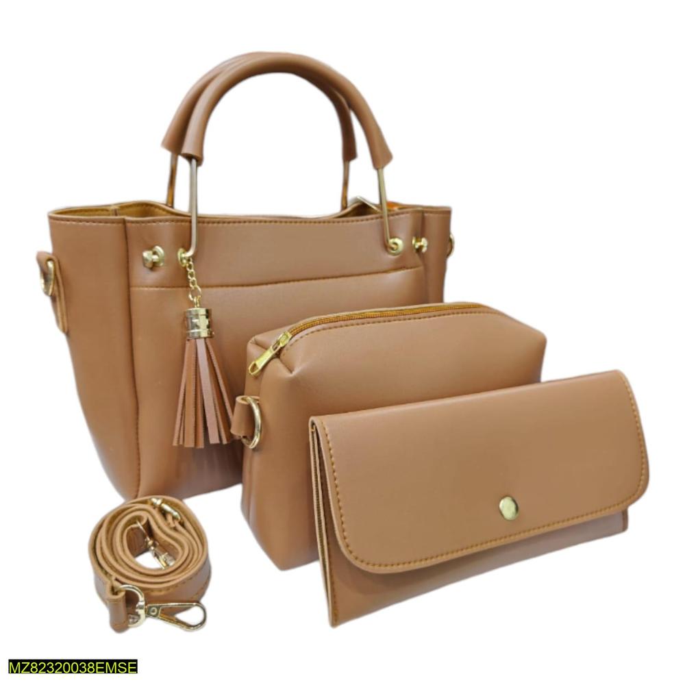 Women's PU Leather handbag set - 3 pcs