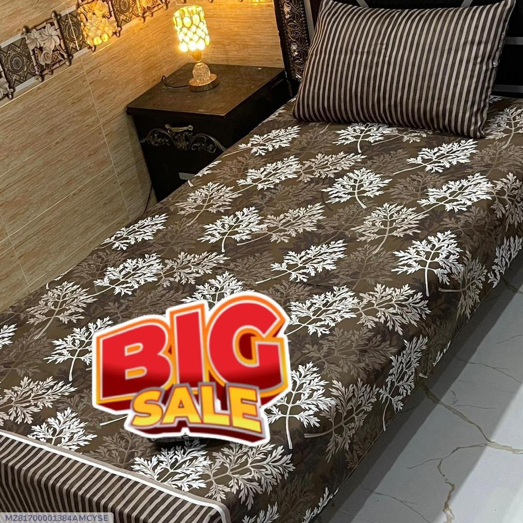 2 pc Cotton printed Single bedsheet