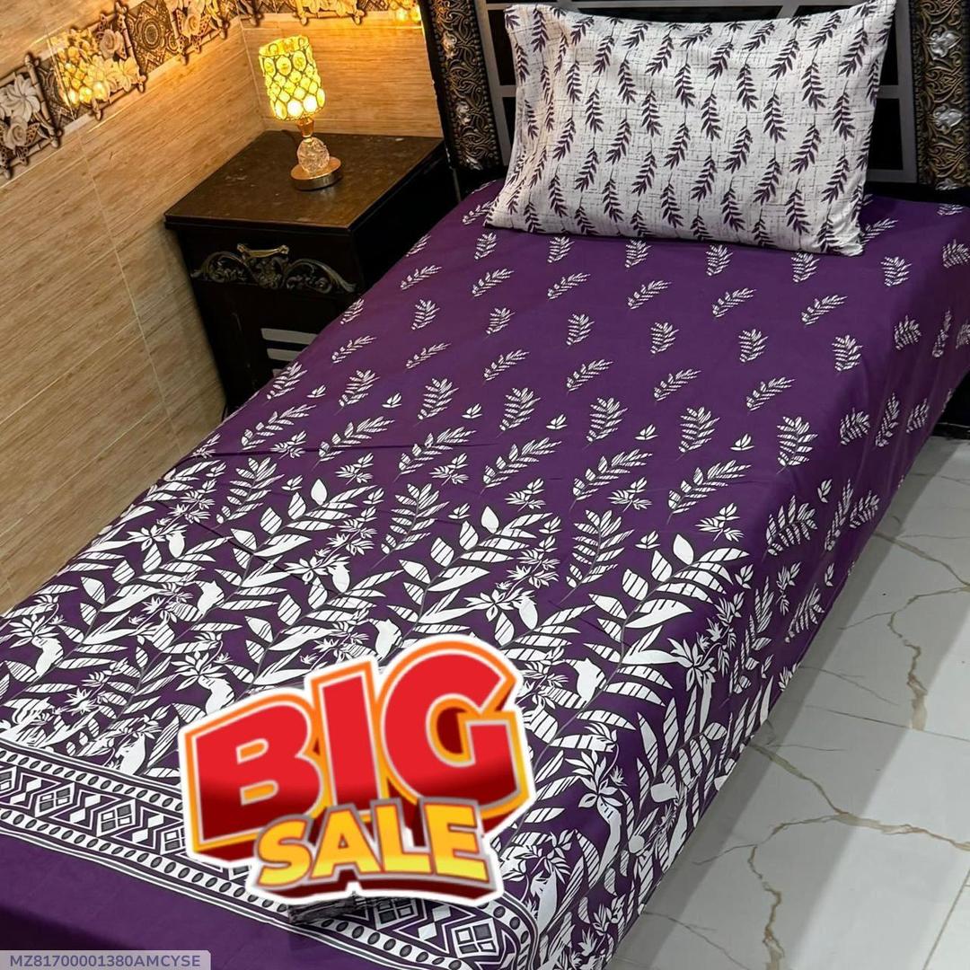 2 pc Cotton printed Single bedsheet