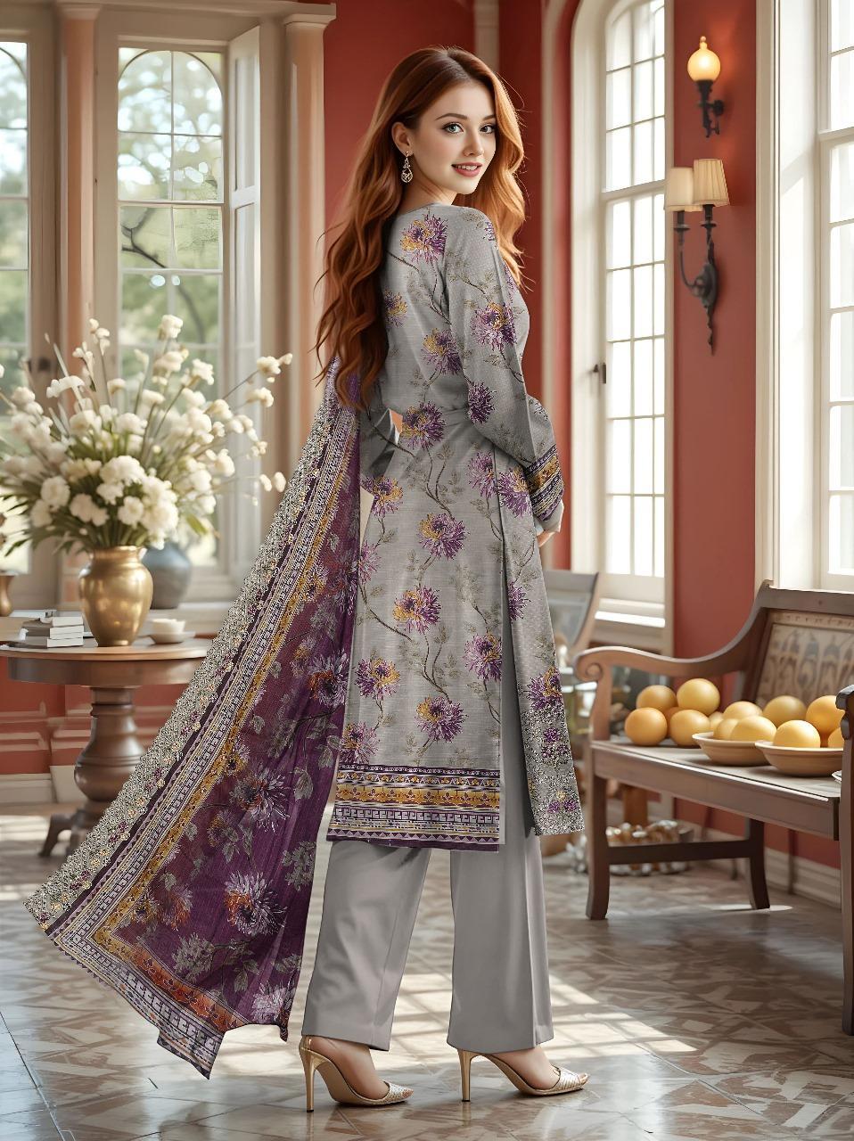 Women's stitched swiss lawn Printed co-ord set