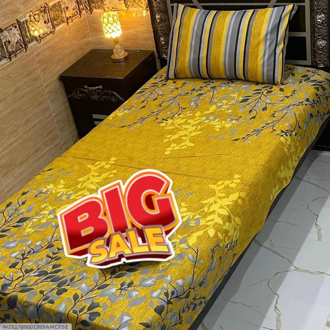 2 pc Cotton printed Single bedsheet