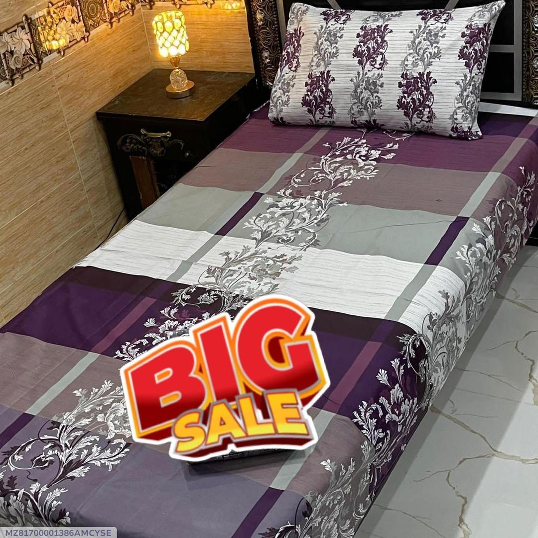 2 pc Cotton printed Single bedsheet
