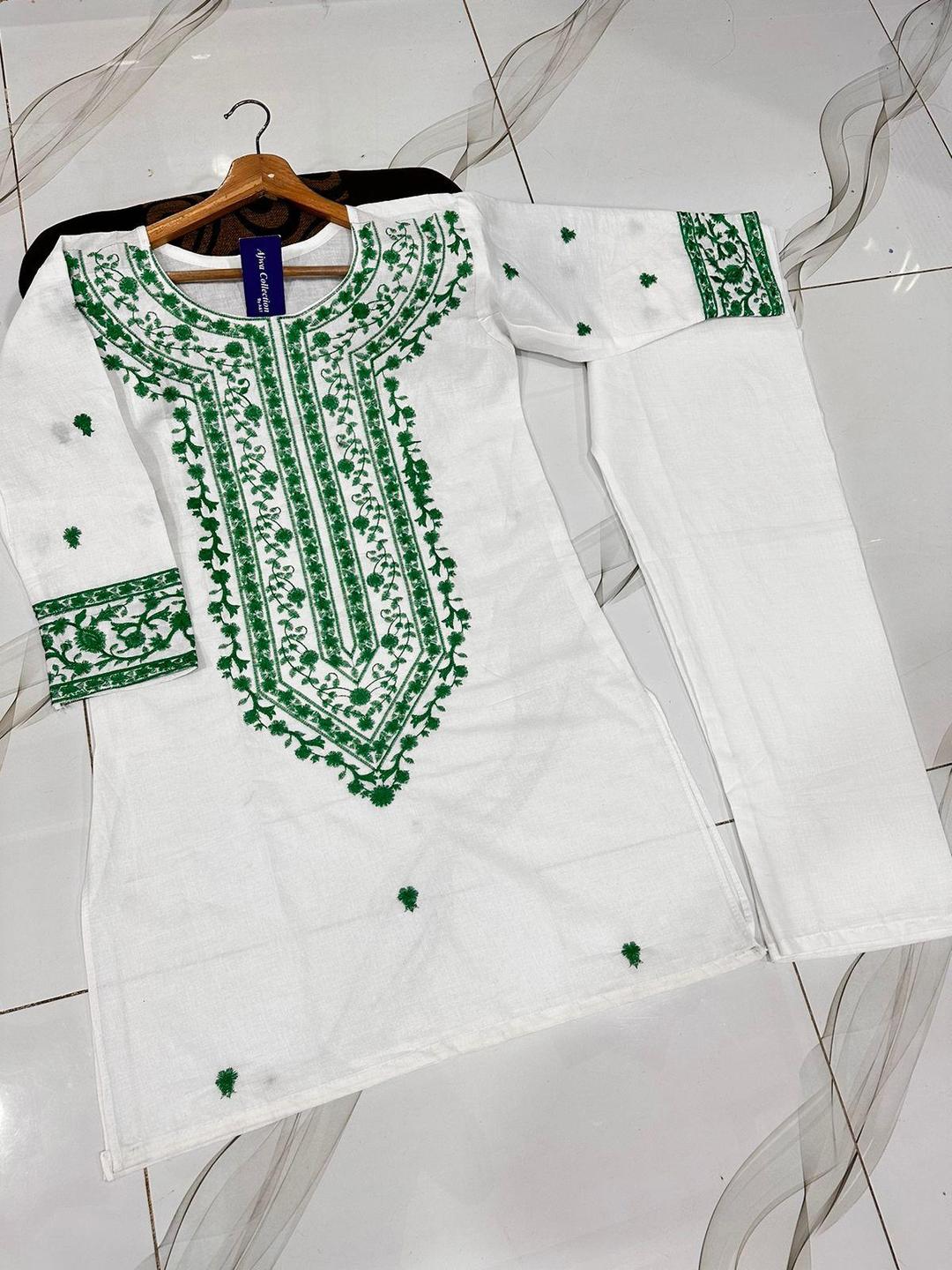 2 Pcs Women's Stitched Embroidered Shirt And Trouser