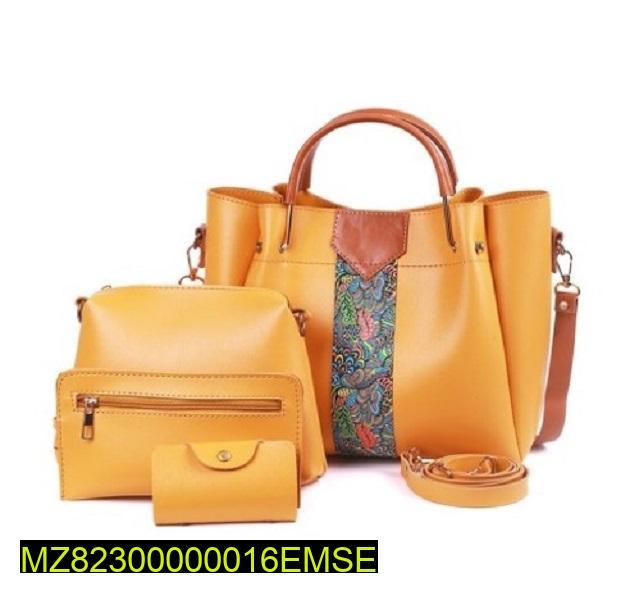 Women's PU Leather handbag set - 4 pc