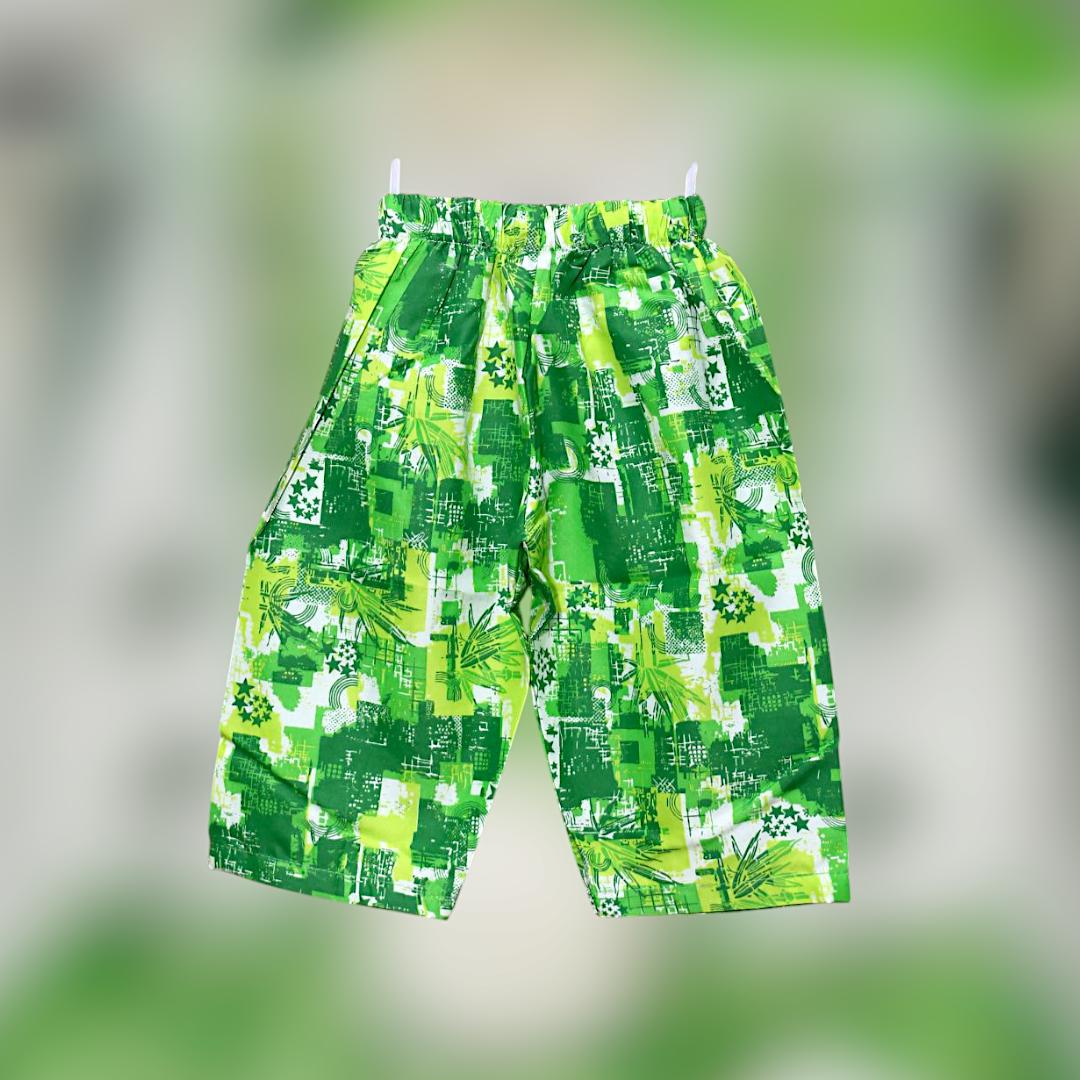 2 Pcs Boy's Dhanak Printed Shirt And Shorts Set