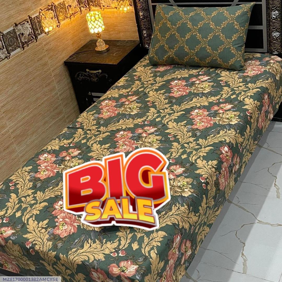 2 pc Cotton printed Single bedsheet