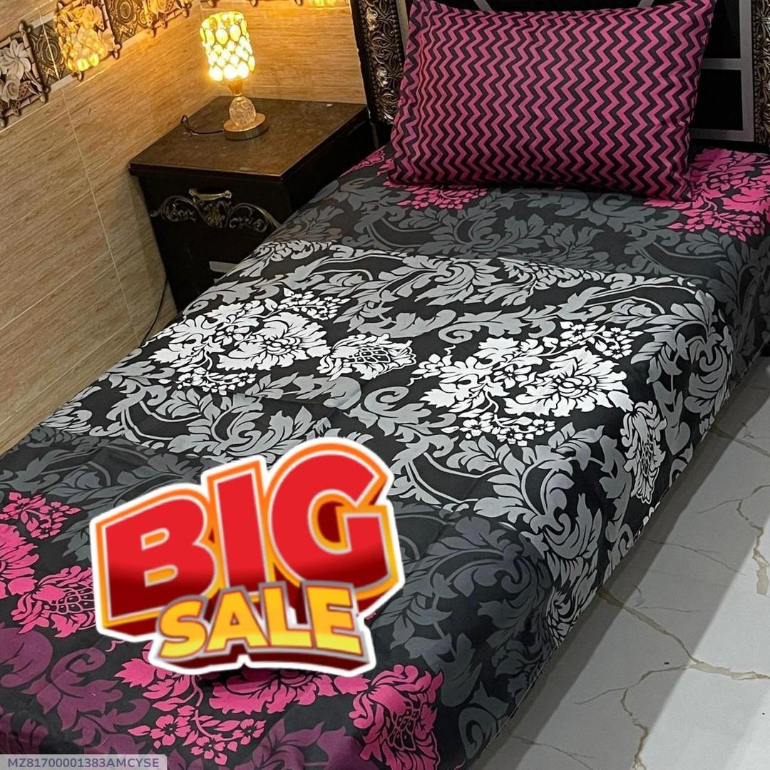 2 pc Cotton printed Single bedsheet