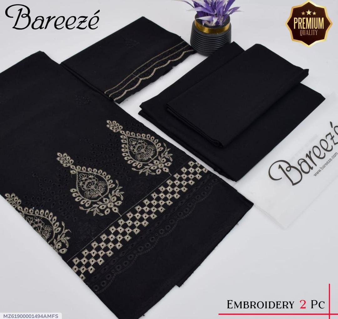 2 Pcs Women's Unstitched Chikankari Embroidered Suit
