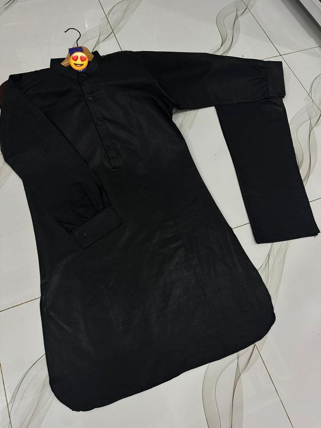 Stylish Women's Stitched Shirt And Trouser Set - 2 Pcs in Classic Black - Plain Cotton Fabric