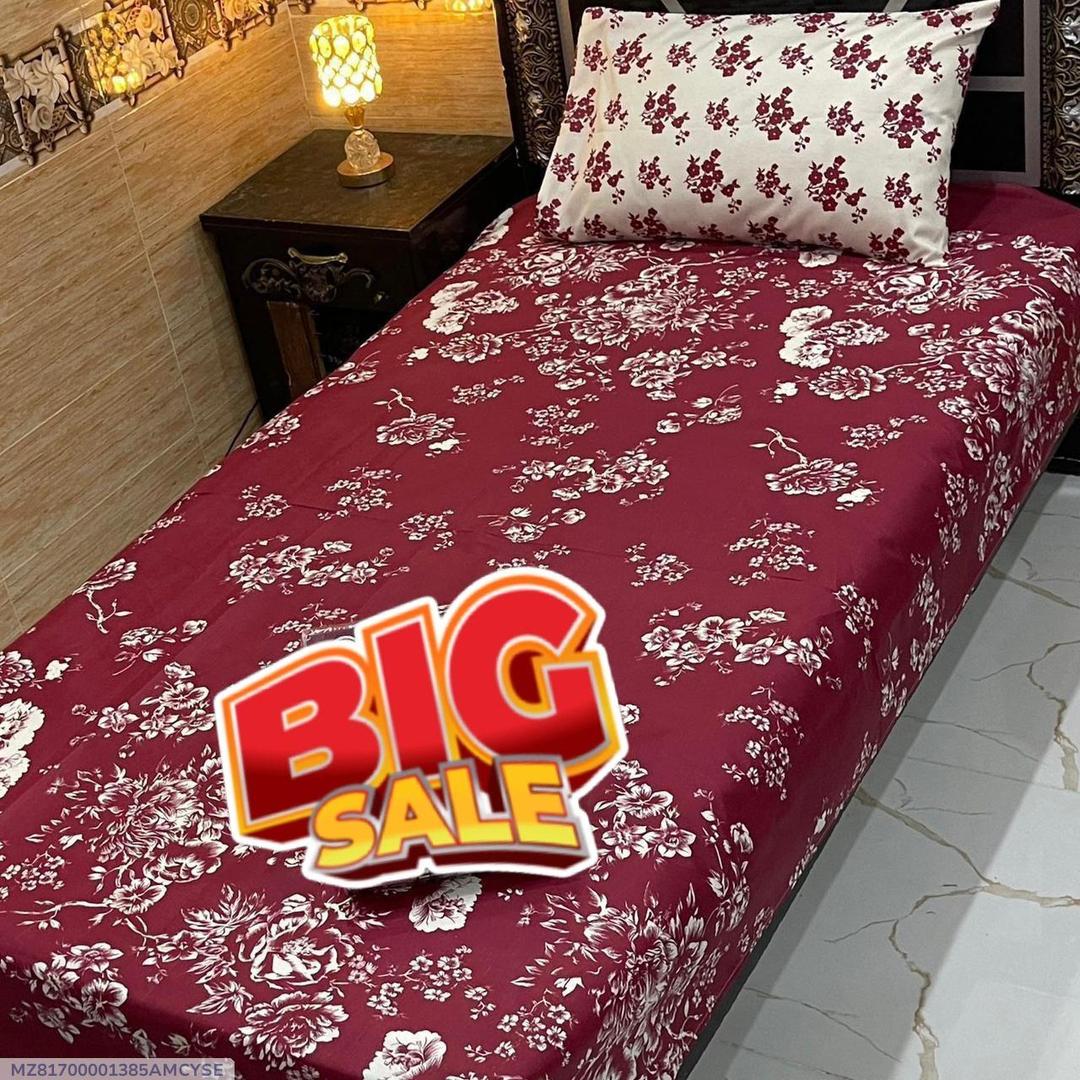 2 pc Cotton printed Single bedsheet