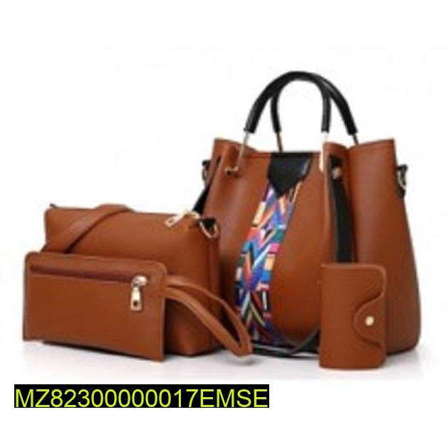 Women's PU Leather handbag set - 4 pc