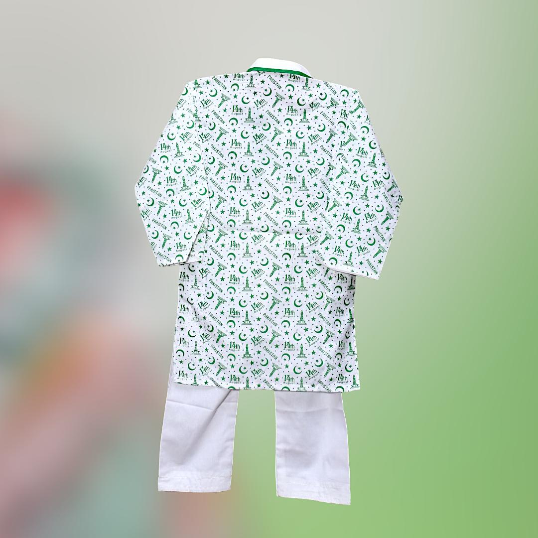 2 Pcs Boy's Cotton Lawn Printed Kurta And Shalwar Suit