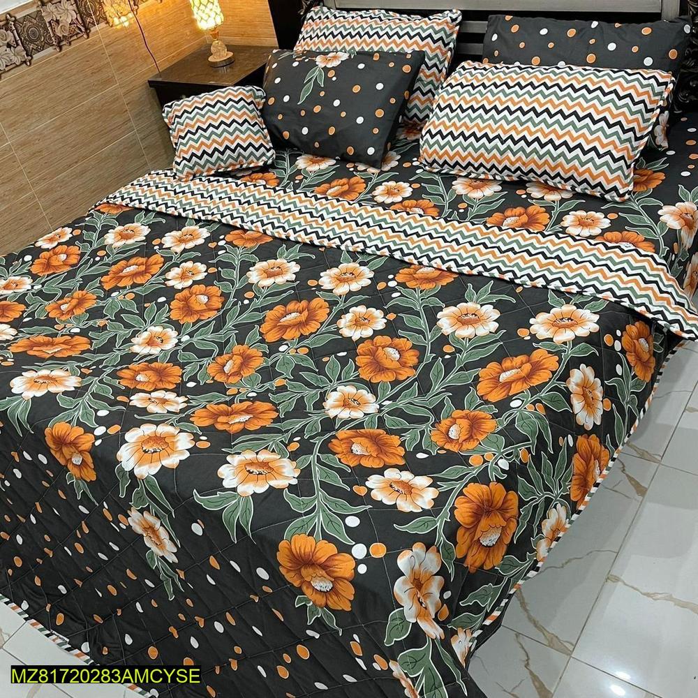 7 pc Cotton printed comforter set