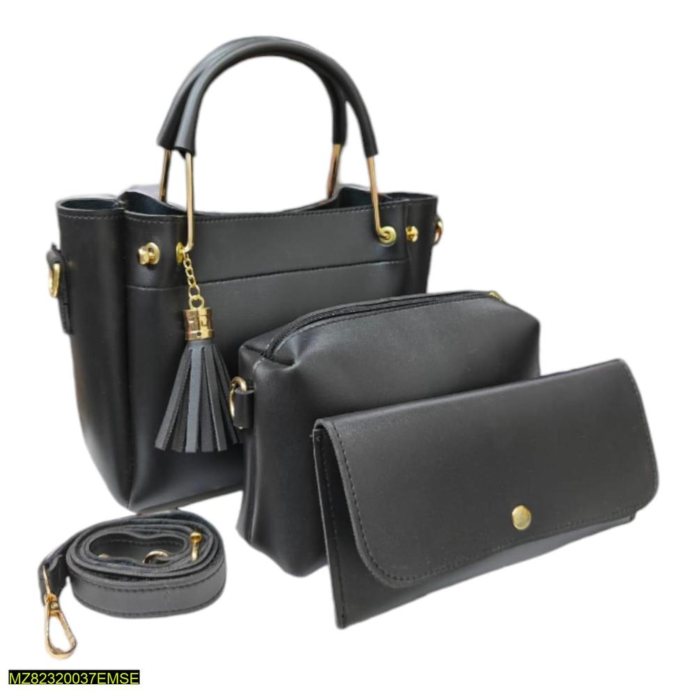 Women's PU Leather handbag set - 3 pcs