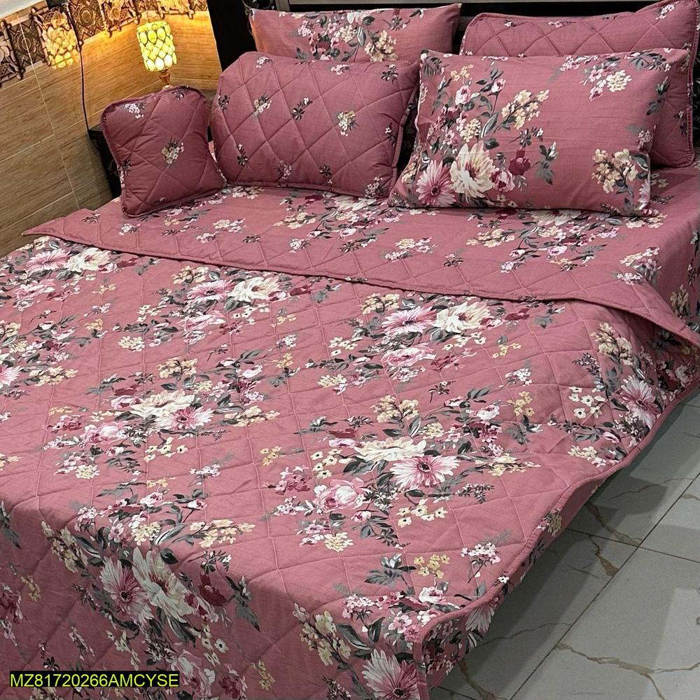 7 pc Cotton printed comforter set