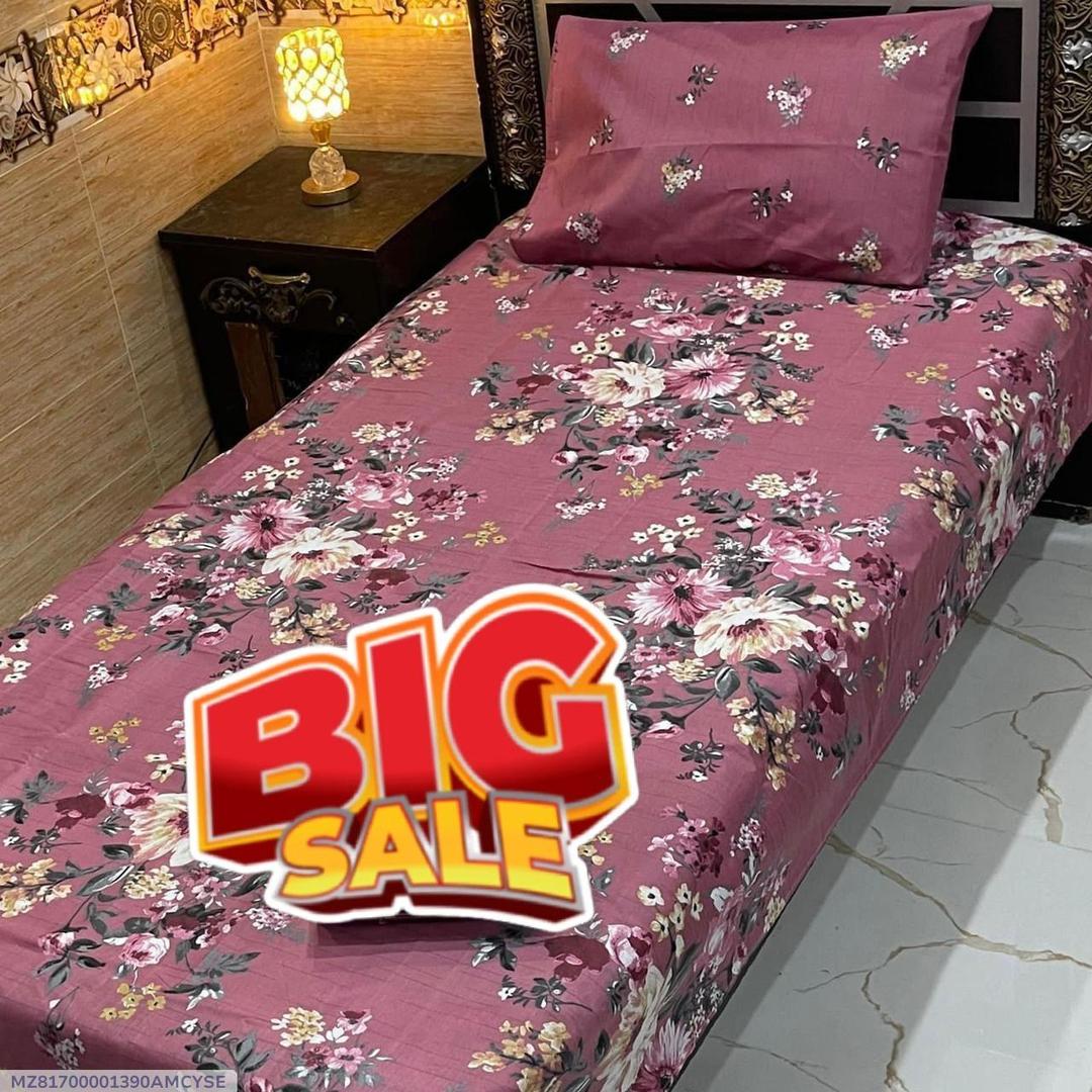 2 pc Cotton printed Single bedsheet
