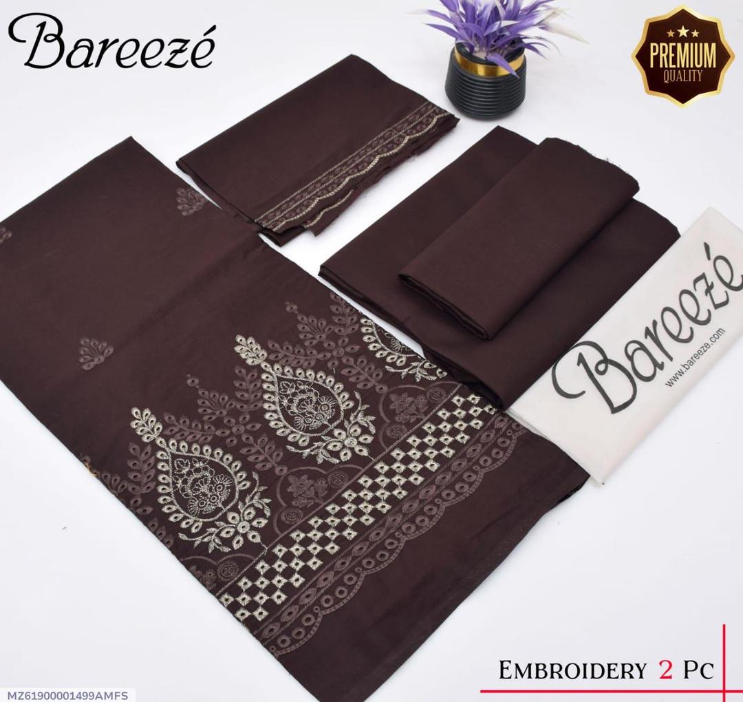 2 Pcs Women's Unstitched Chikankari Embroidered Suit