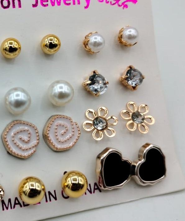 Alloy Earrings, Pack of 12