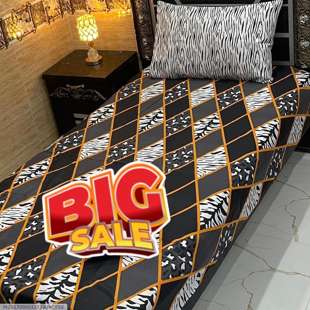 2 pc Cotton printed Single bedsheet