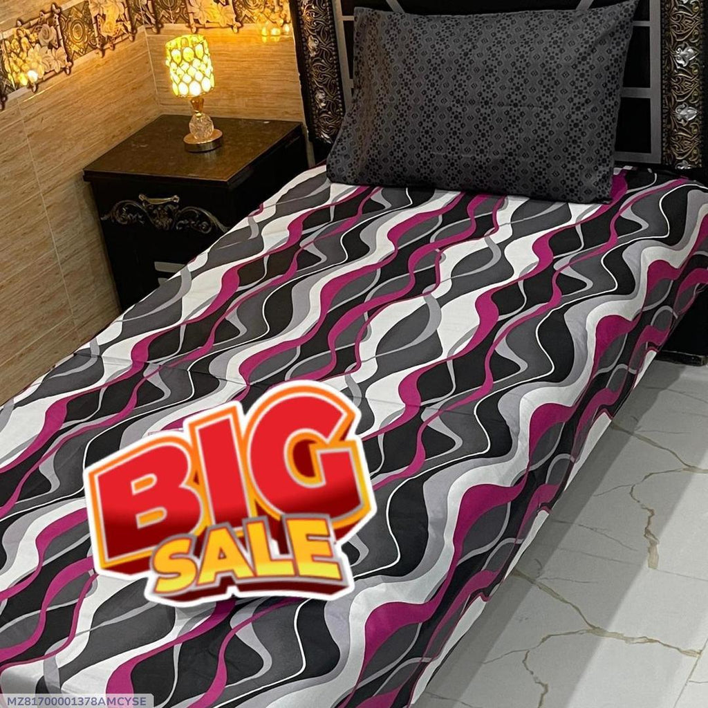 2 pc Cotton printed Single bedsheet