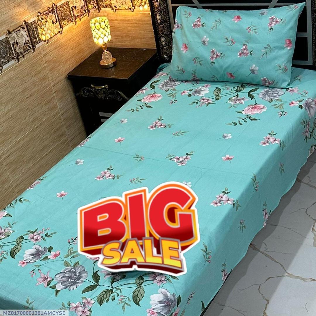 2 pc Cotton printed Single bedsheet