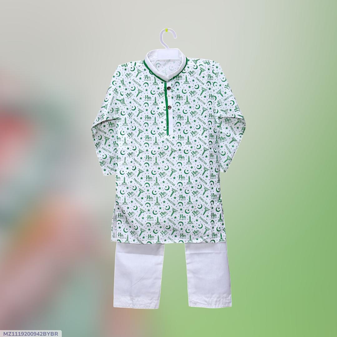 2 Pcs Boy's Cotton Lawn Printed Kurta And Shalwar Suit