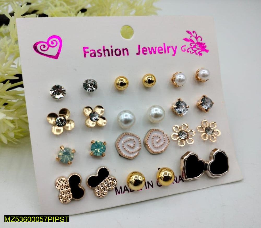 Alloy Earrings, Pack of 12