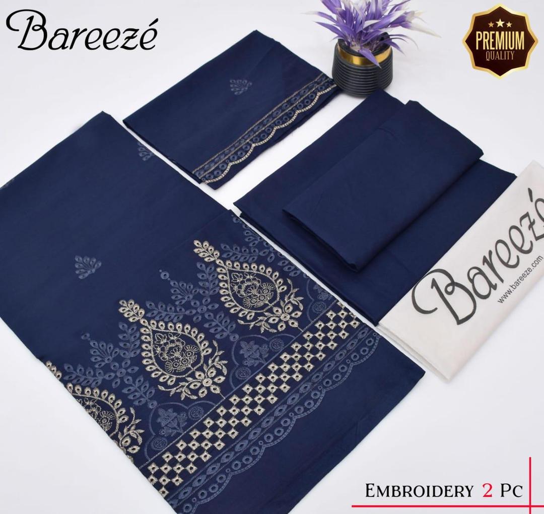 2 Pcs Women's Unstitched Chikankari Embroidered Suit