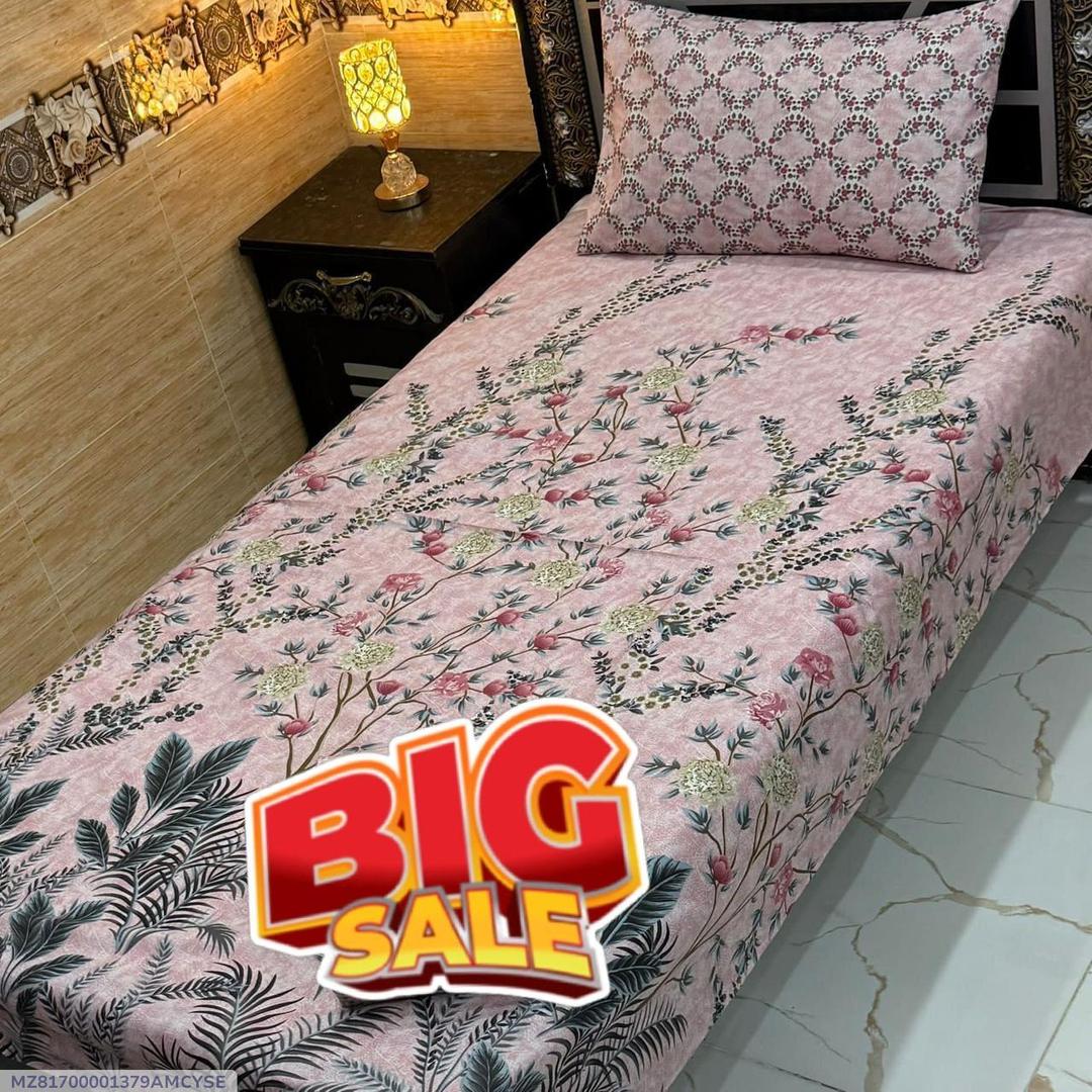 2 pc Cotton printed Single bedsheet