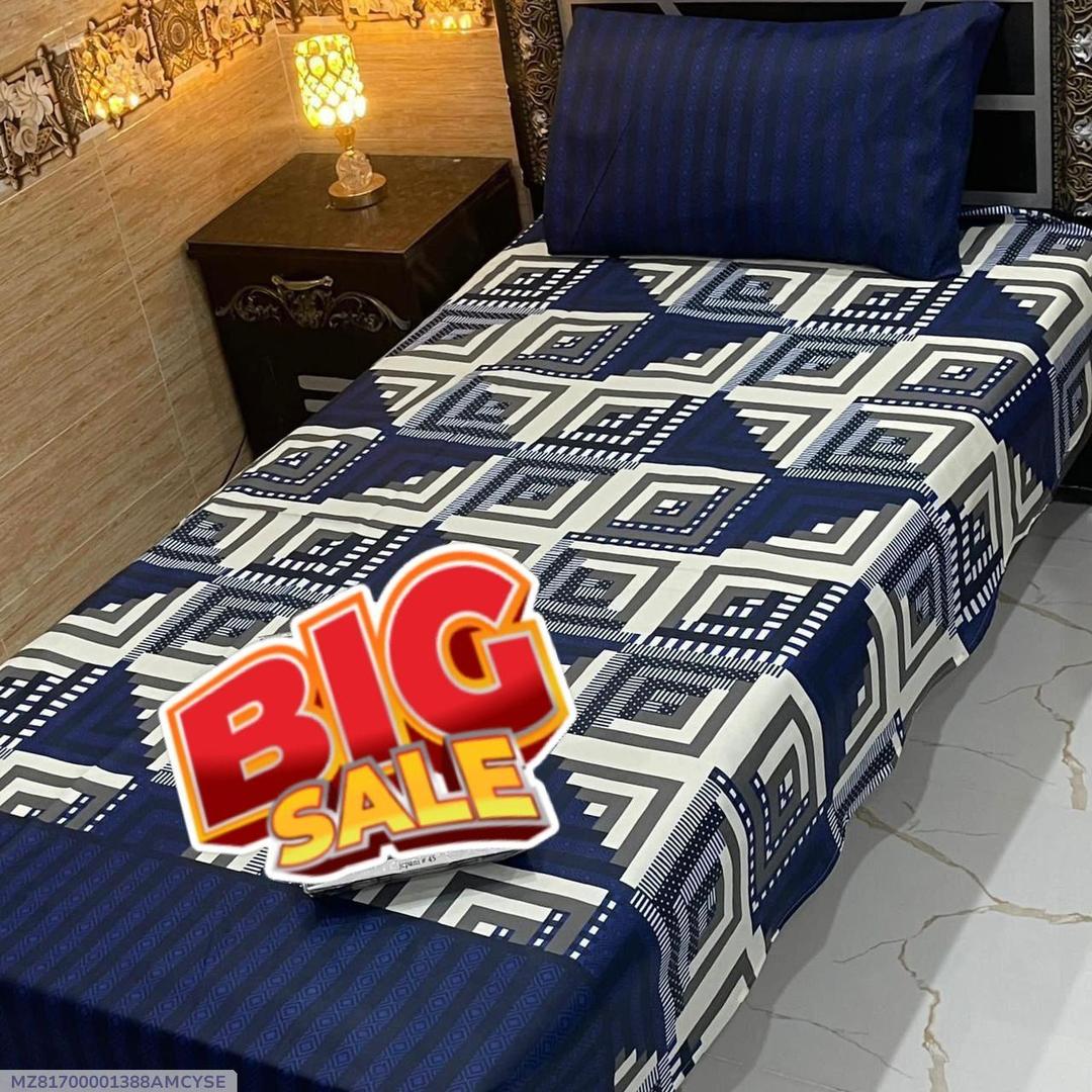 2 pc Cotton printed Single bedsheet