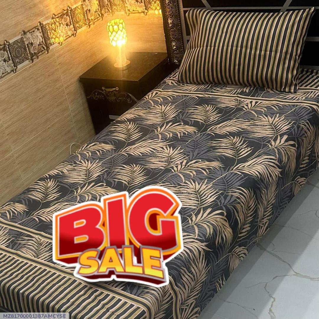 2 pc Cotton printed Single bedsheet