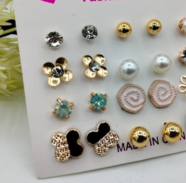 Alloy Earrings, Pack of 12