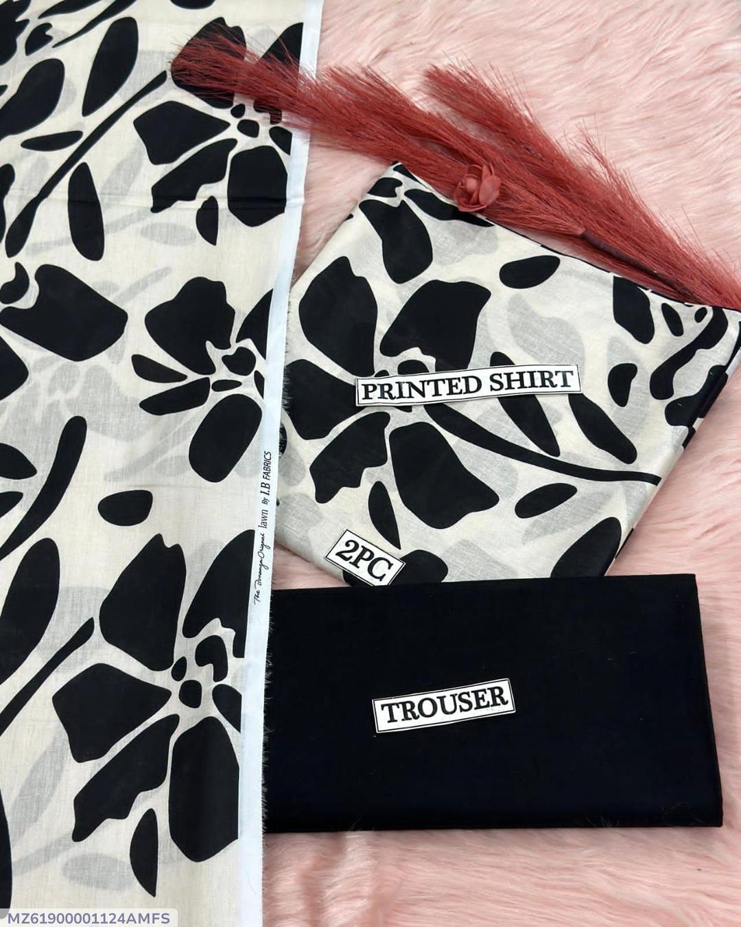 Digital printed 2 piece lawn suit