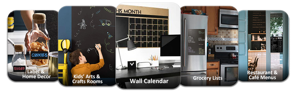 Large Black Chalkboard Sticker Paper Diy Black Board Wall Adhesive Black Board Size (3 X 1.3 Ft)