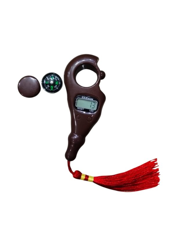 Digital Counter With Qibla Compass And Rotating Prayer Beads Portable Finger Tasbeeh Japa