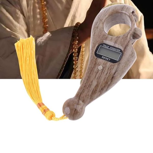 Digital Counter With Qibla Compass And Rotating Prayer Beads Portable Finger Tasbeeh Japa