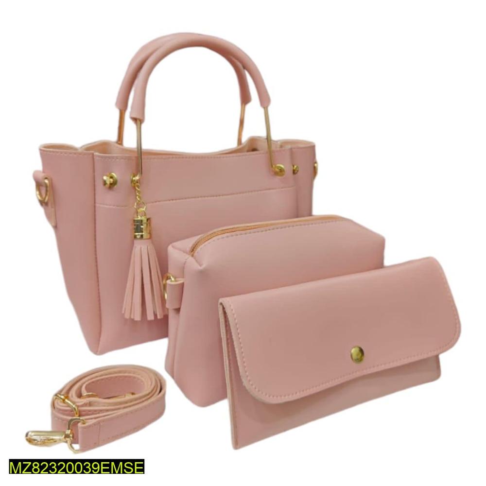 Women's PU Leather handbag set - 3 pcs