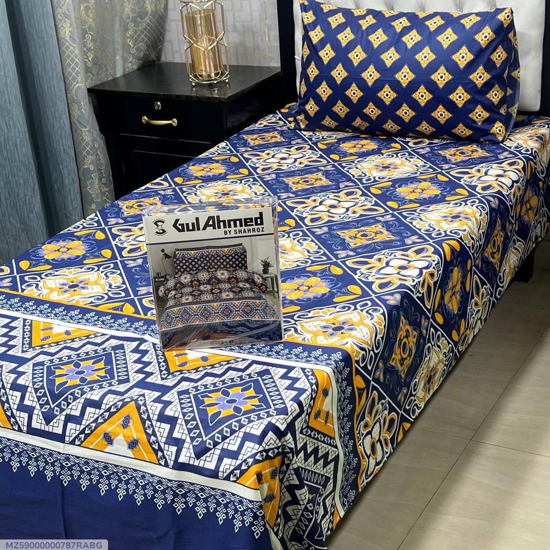 4 Pcs Cotton Printed Single Bedsheet