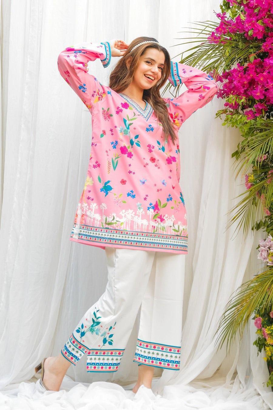Women's stitched swiss lawn Printed co-ord set