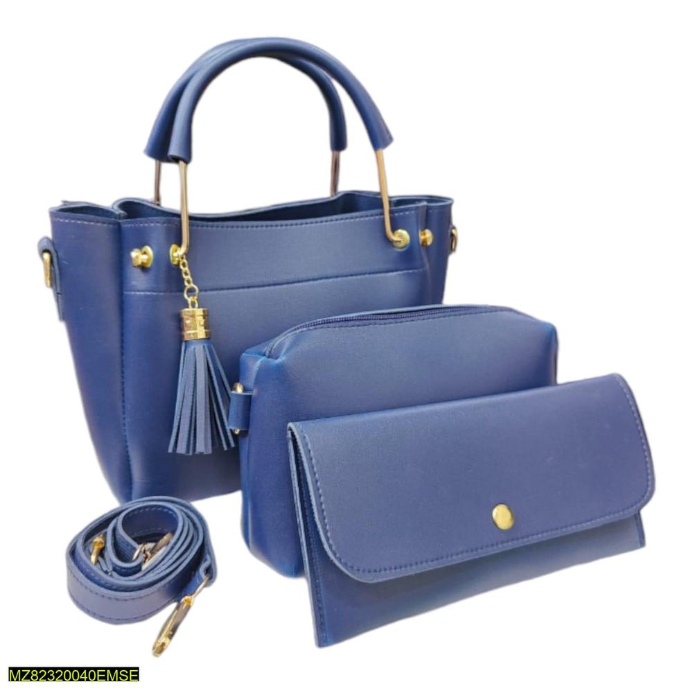 Women's PU Leather handbag set - 3 pcs