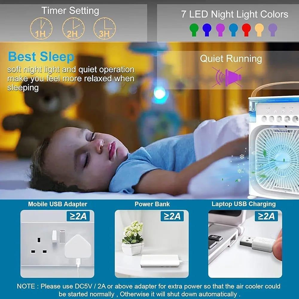 Mini Air Cooler with Night Light - Your Compact Chill Solution