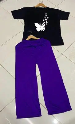 Comfortable Women's Printed Cotton Jersey Night Suit - 2 Pcs
