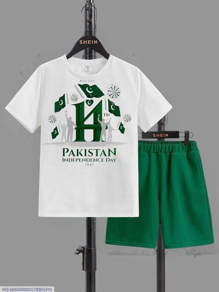 Boy's Blended Printed Knicker And Shirt Set