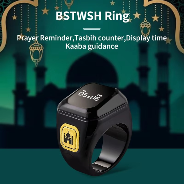 Electronic Tally Zikr Counter Digital Tasbeeh Ring Qibla Zikr Ring