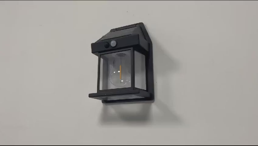 Solar Tungsten Filament Lamp Outdoor Waterproof Intelligent Induction Wall Lamp Courtyard Garden Villa Lighting Night Light