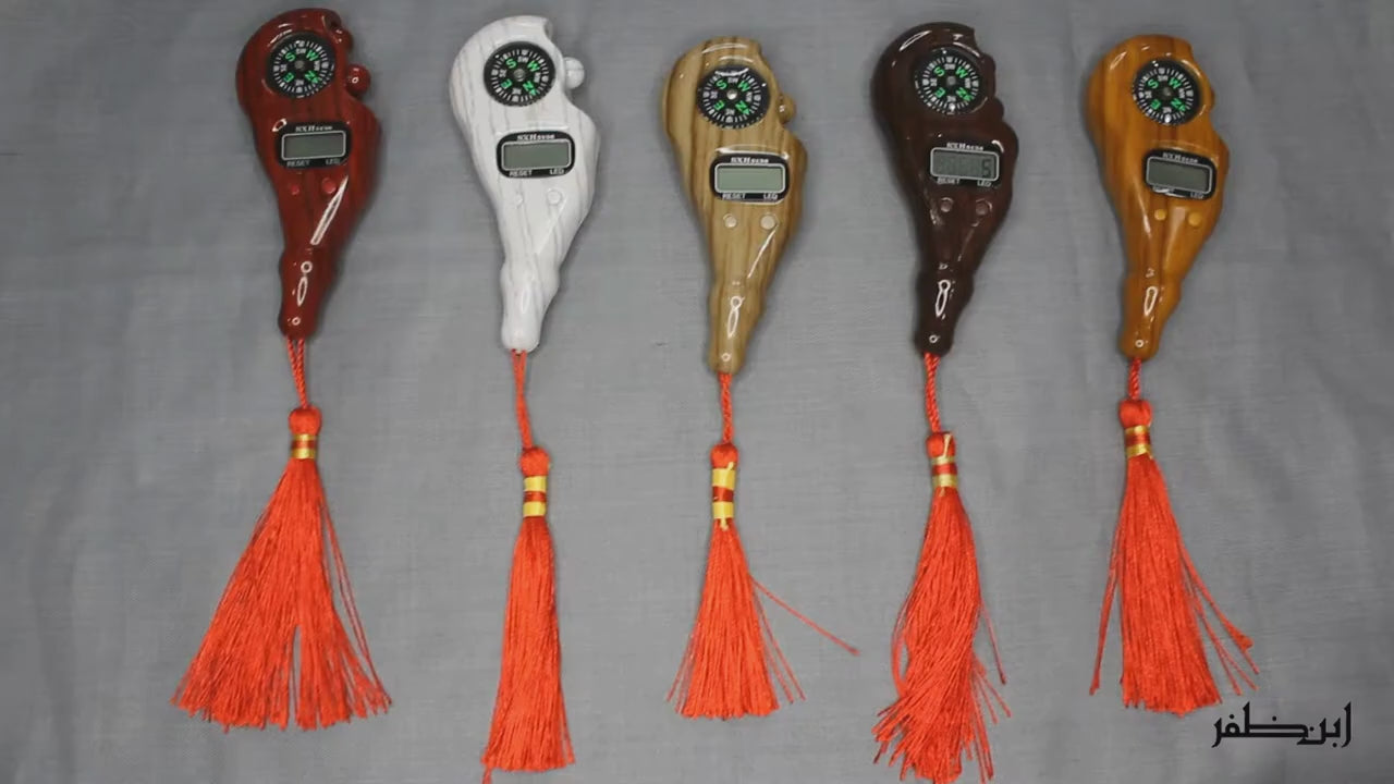 Digital Counter With Qibla Compass And Rotating Prayer Beads Portable Finger Tasbeeh Japa