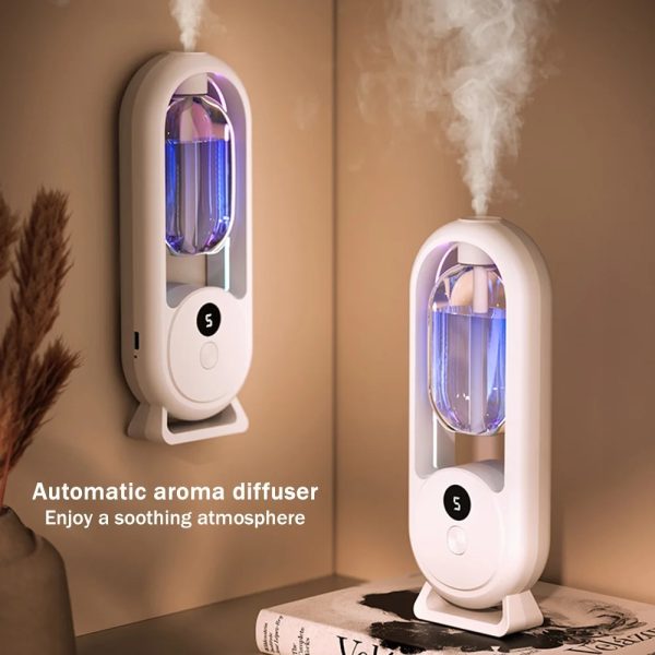 Rechargeable 5-Mode Aromatic Diffuser – Timed Essential Oil Air Freshener for Bedroom, Living Room &amp; Bathroom 50ml