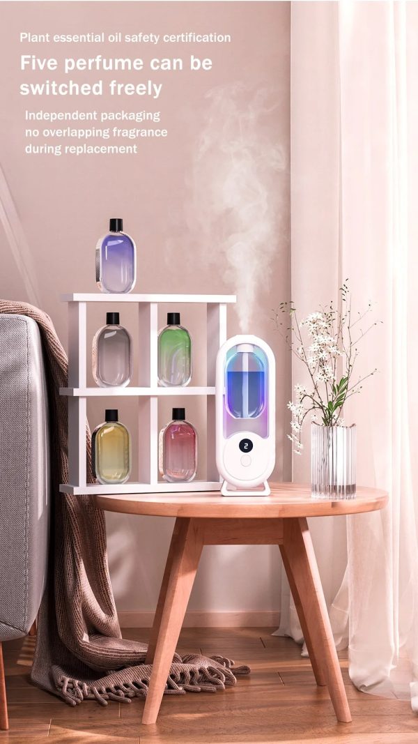 Rechargeable 5-Mode Aromatic Diffuser – Timed Essential Oil Air Freshener for Bedroom, Living Room &amp; Bathroom 50ml
