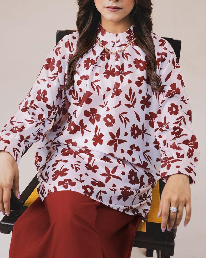 2 pc women stitched Grip printed shirt and trousers/plazo